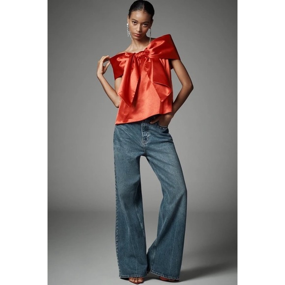 Anthropologie Off-The-Shoulder Bow Top - Picture 8 of 9